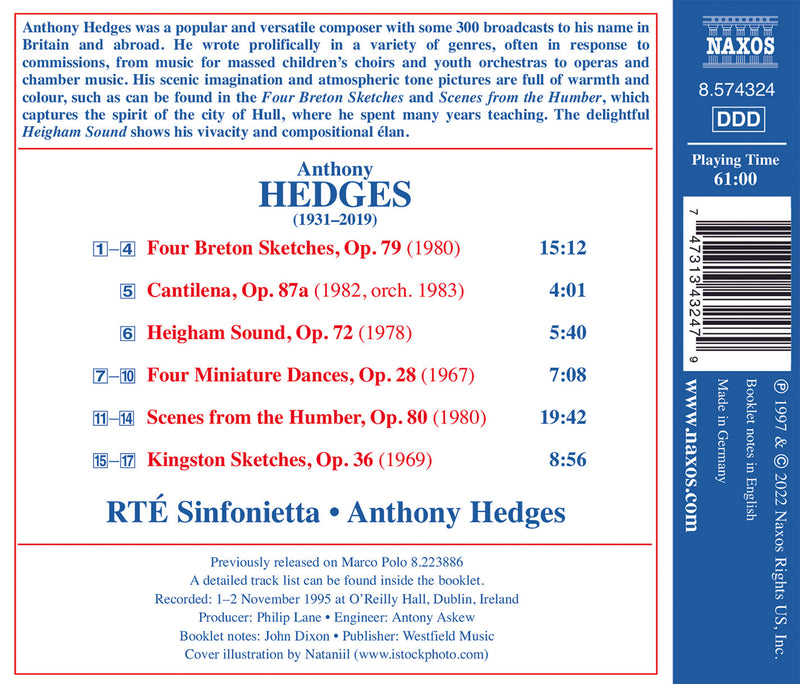 Hedges: Kingston Sketches; Four Breton Sketches; Cantilena; Heigham Sound, etc.