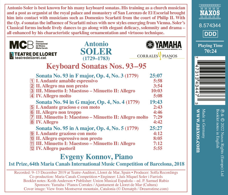 Soler: Keyboard Sonatas nos. 93-95 / Konnov