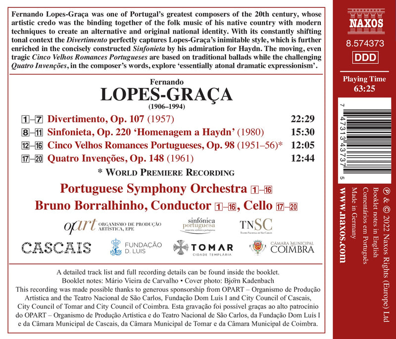 Lopes-Graça: Divertimento, Sinfonieta, & More Orchestral Works / Borralhinho, Portuguese Symphony Orchestra