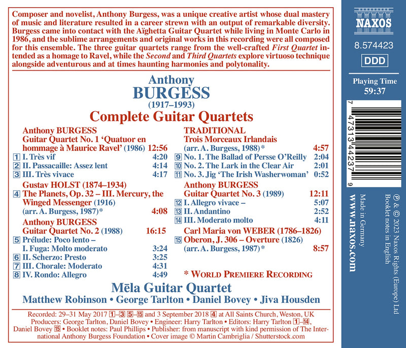 Burgess: Complete Guitar Quartets / Mēla Guitr Quartet