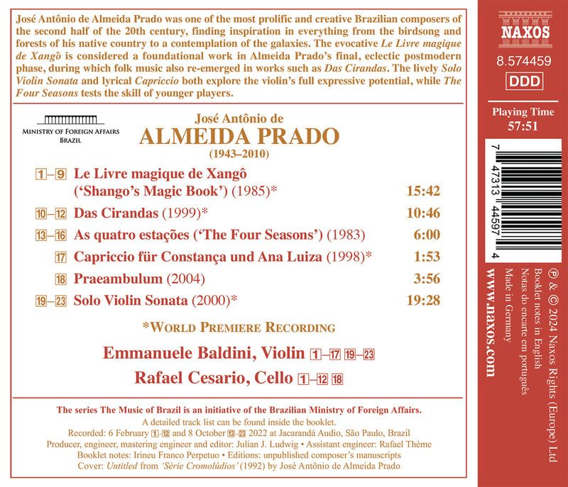 Prado: Works for Violin & Cello / Baldini, Cesario
