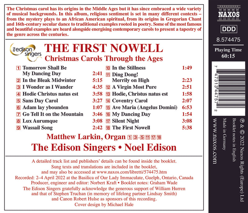 The First Nowell - Christmas Carols Through the Ages / The Edison Singers