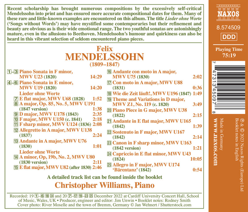 Mendelssohn: Piano Works / Christopher Williams
