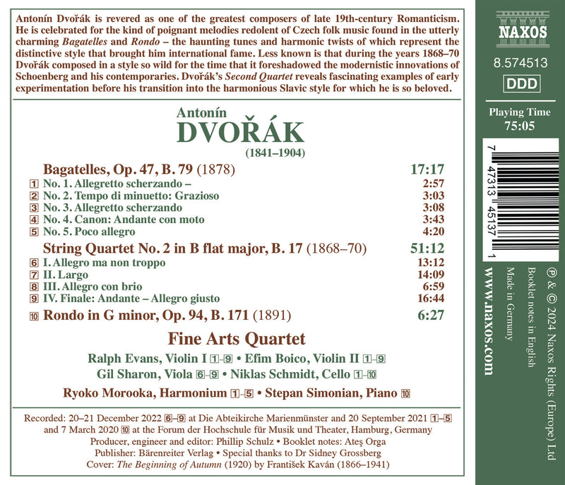 Dvořák: String Quartet No. 2 / Fine Arts Quartet