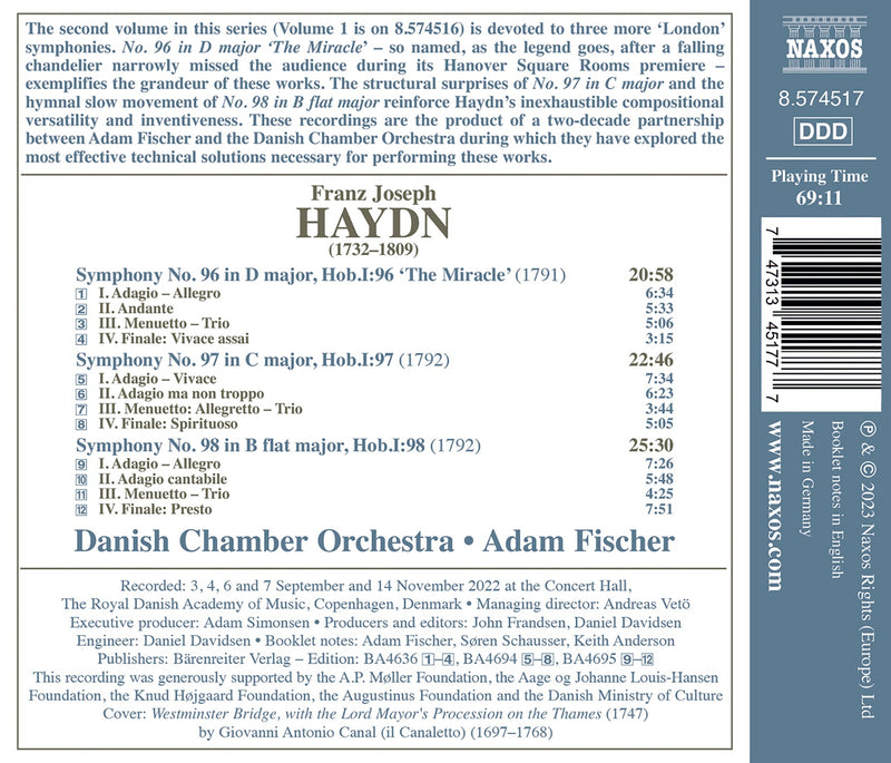 Haydn: Late Symphonies, Vol. 2 / Fischer, Danish Chamber Orchestra