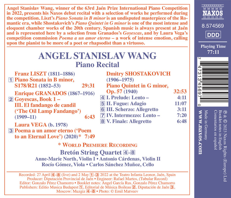 Music for Piano & Piano Quintet / Angel Stanislav Wang