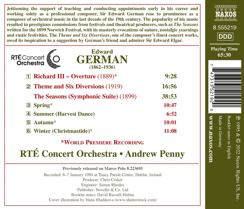 German: Seasons; Richard III Overture; Theme & Diversions / Penny, RTÉ Orchestra