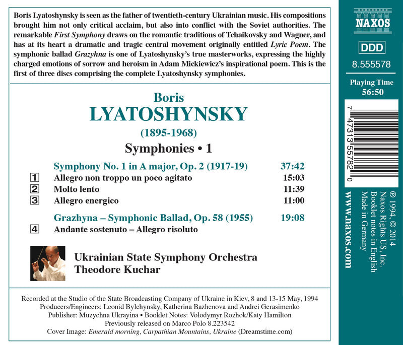 Lyatoshynsky: Symphony No. 1 & Grazhyna / Kuchar, Ukrainian State Symphony Orchestra