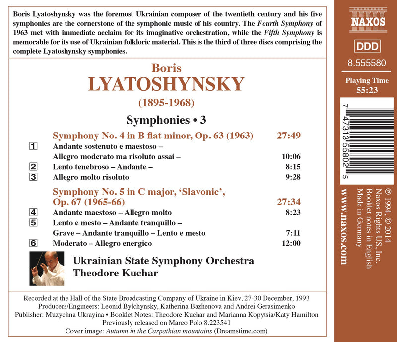 Lyatoshynsky: Symphonies Nos. 4 & 5 / Kuchar, Ukrainian State Symphony Orchestra