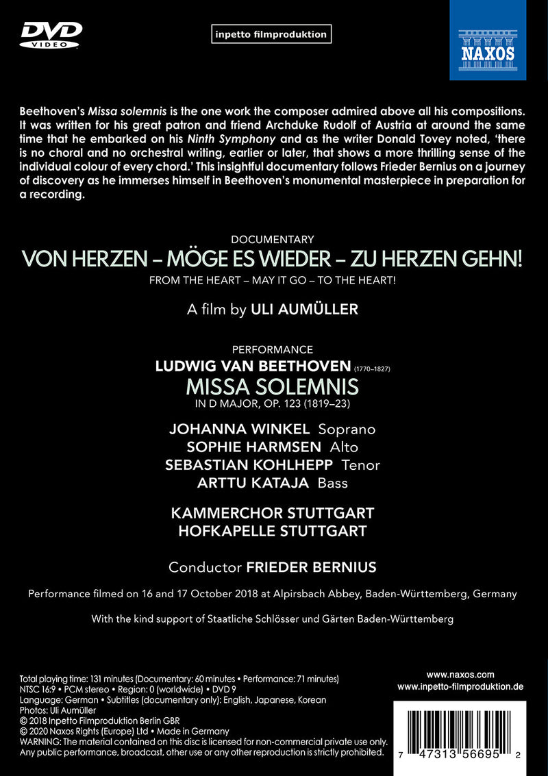 Beethoven: Missa Solemnis (Documentary And Performance) / Bernius, Kammerchor Stuttgart