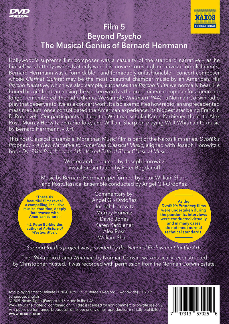 Dvorak's Prophecy - Film 5 - Beyond Psycho: The Musical Genius of Bernard Herrmann [DVD]