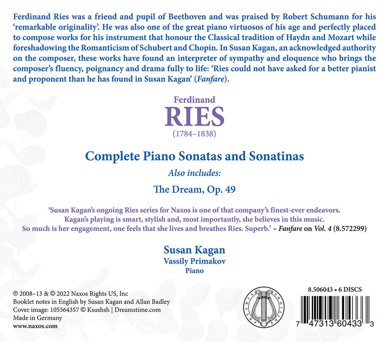 Ries: Complete Piano Sonatas & Sonatinas / Kagan