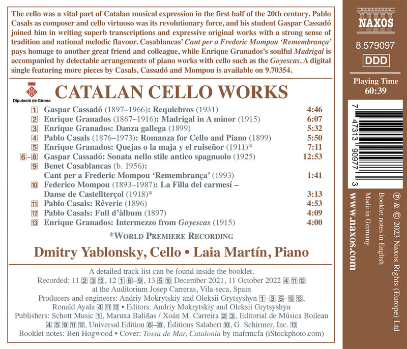Catalan Cello Works / Yablonsky, Martin