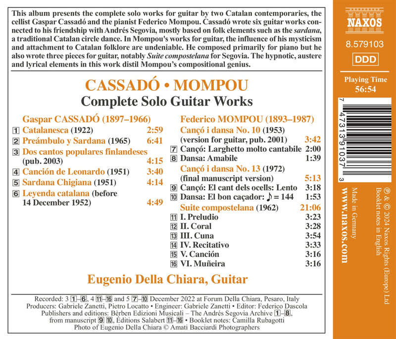 Cassadó & Mompou: Complete Solo Guitar Works / Della Chiara