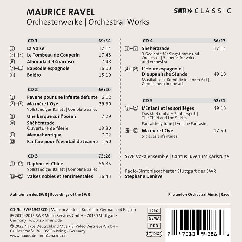 Ravel: Orchestral Works / Denève, SWR Radio Symphony Orchestra Stuttgart