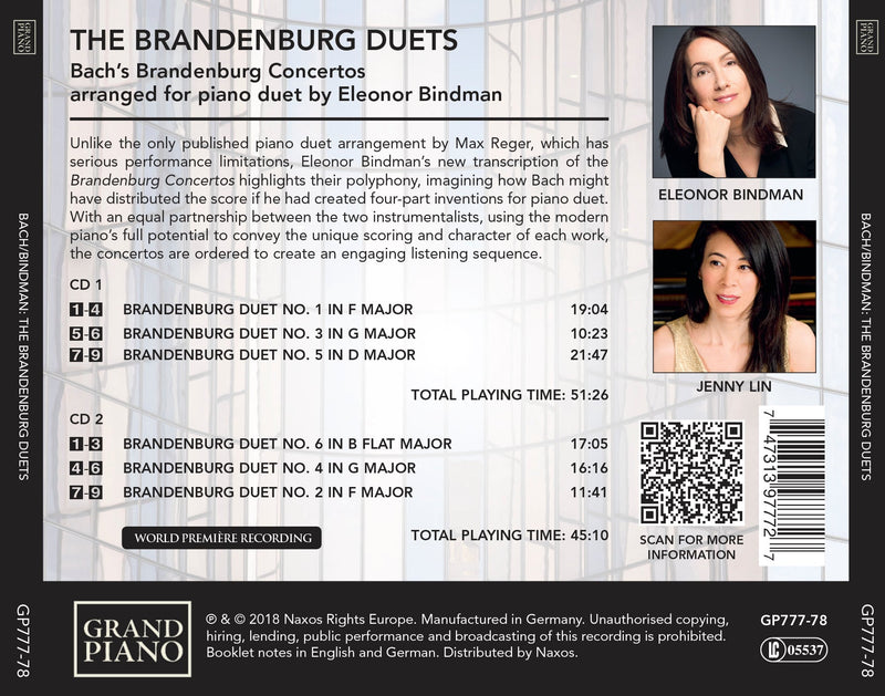 Bach: The Brandenburg Duets / Bindman, Lin