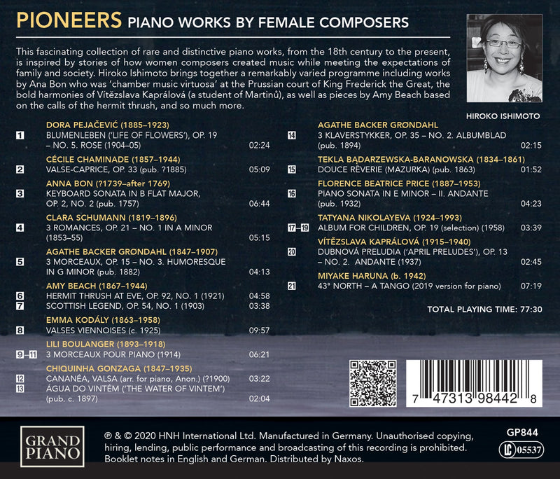 Pioneers - Piano Works By Female Composers / Hiroko Ishimoto