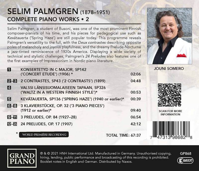 Palmgren: Complete Piano Works, Vol. 2 / Somero