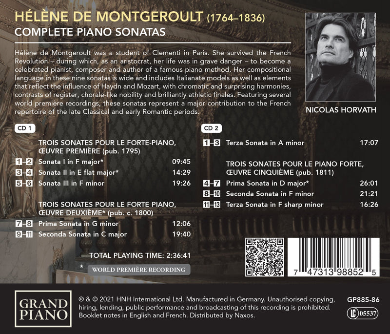 Montgeroult: Complete Piano Sonatas / Horvath