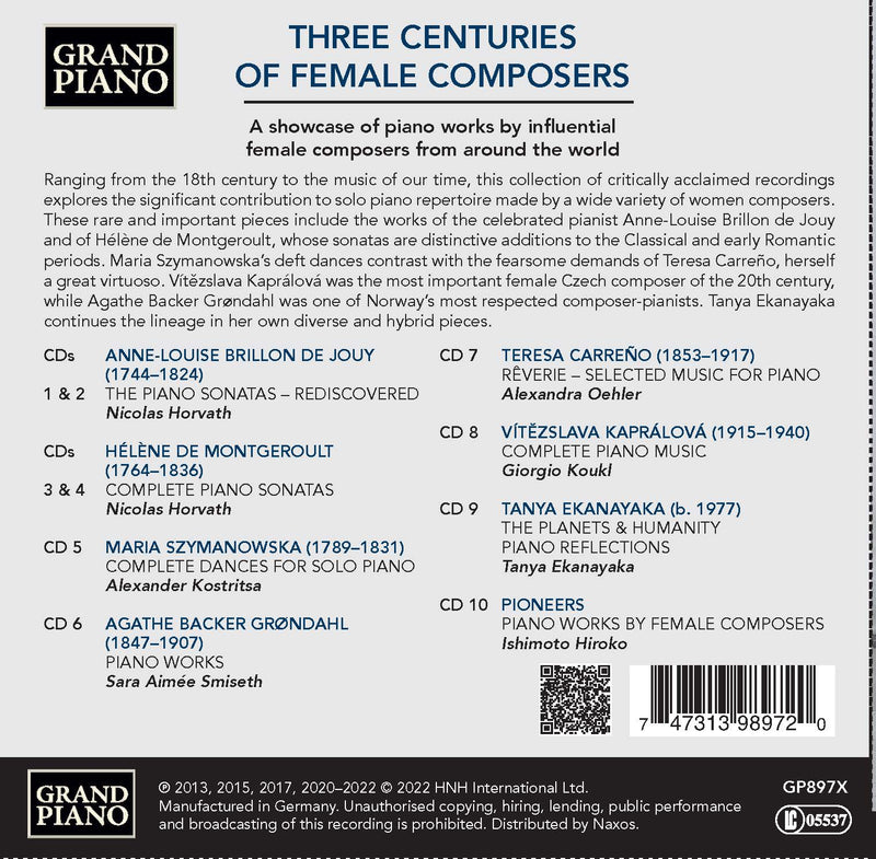 Three Centuries of Female Composers