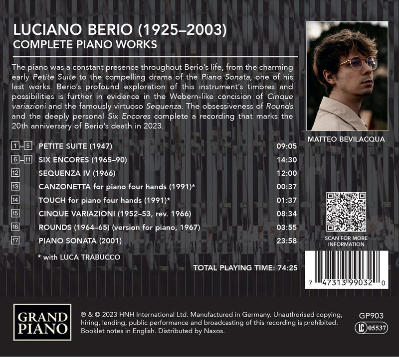 Berio: Complete Piano Works / Matteo Bevilacqua