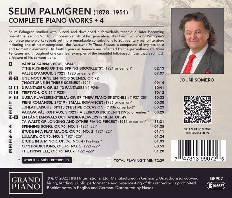 Palmgren: Complete Piano Works, Vol. 4 / Somero