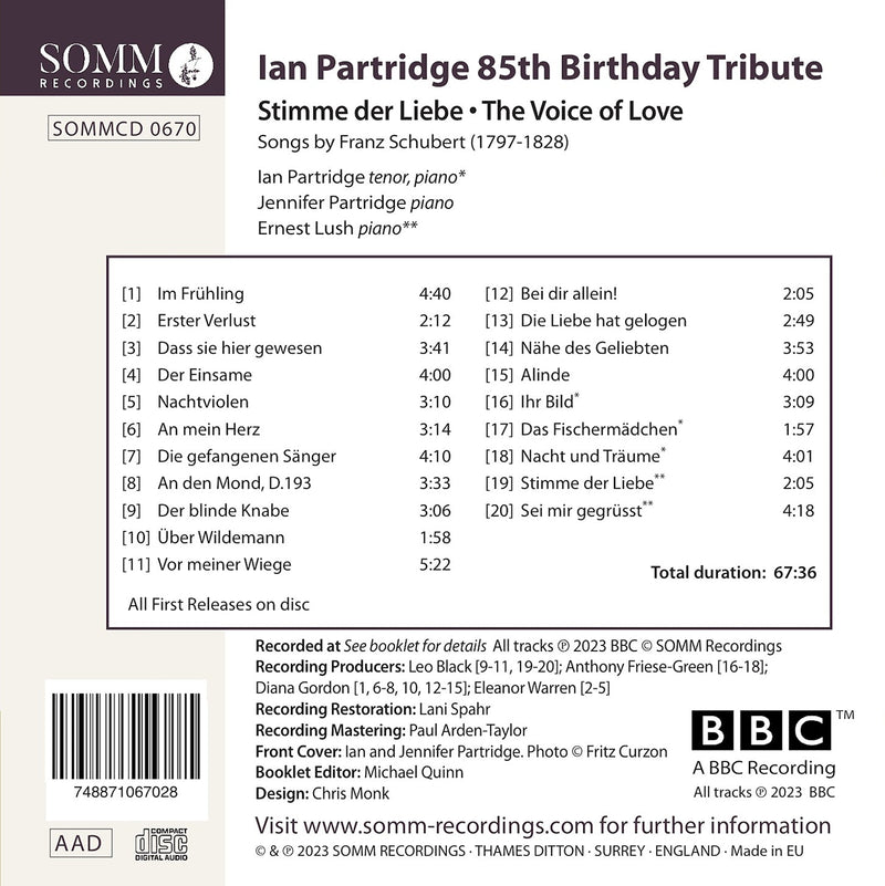 Ian Partridge 85th Birthday Tribute - Stimme der Liebe (The Voice of Love)