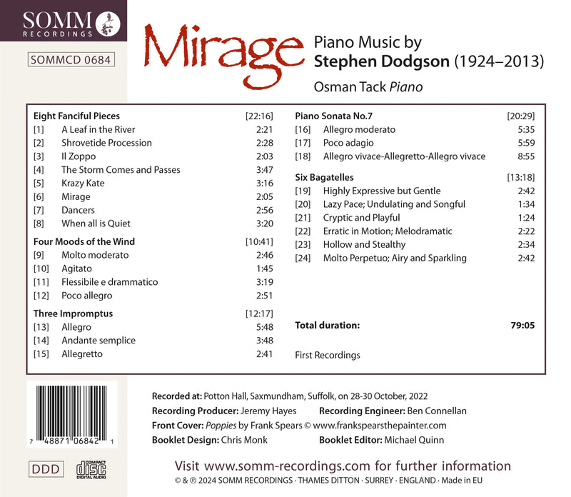Dodgson: Mirage - Piano Music
