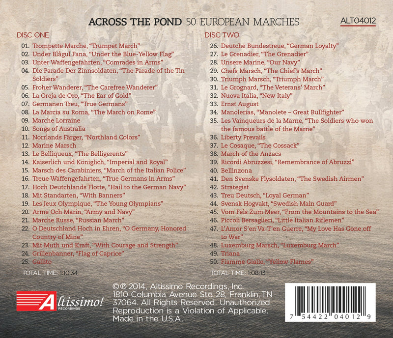 Across the Pond - 5 European Marches [2 CDs]
