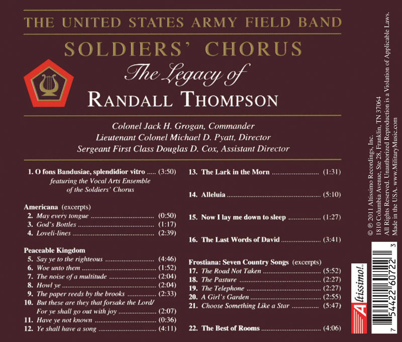Legacy of Randall Thompson / US Army Field Band