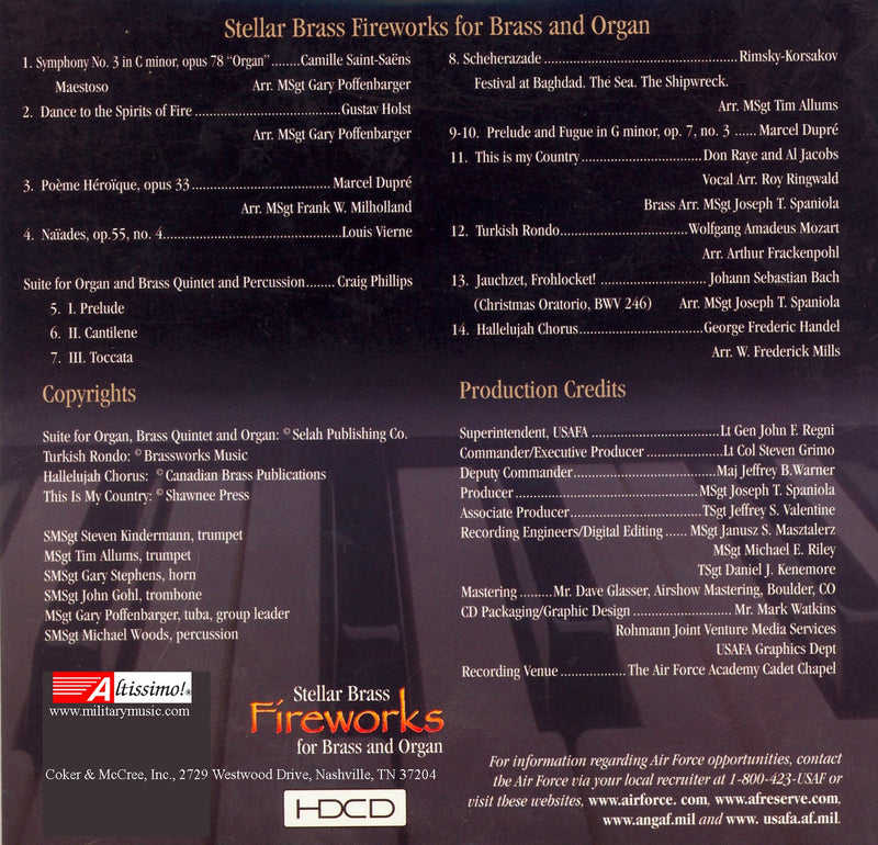 Fireworks For Brass And Organ / Stellar Brass