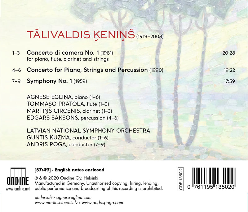 Keninš: Symphony No. 1; Two Concertos / Poga, Kuzma, Latvian National Symphony