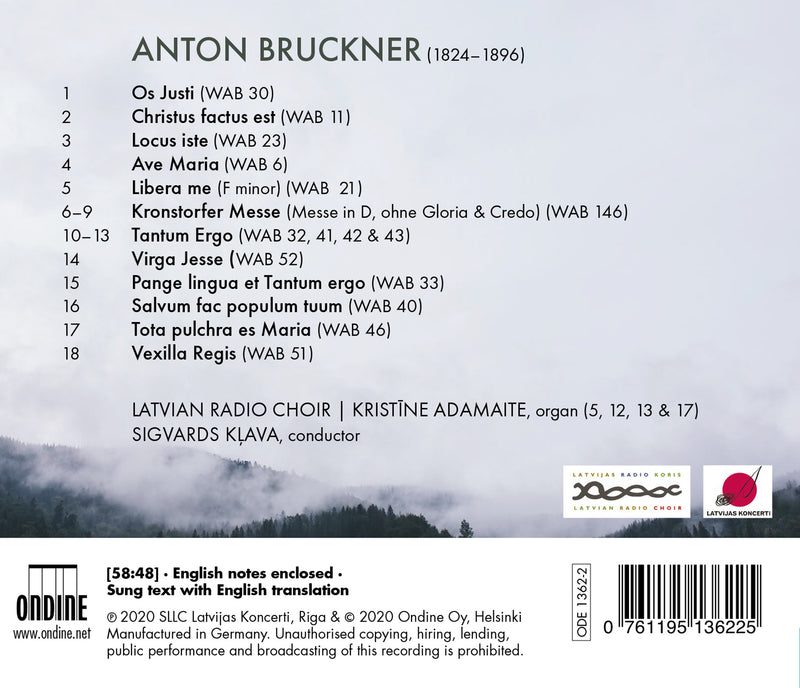 Bruckner: Latin Motets / Kļava, Latvian Radio Choir
