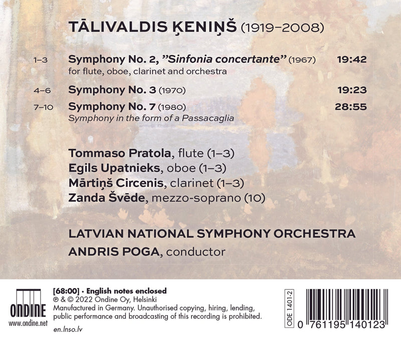 Kenins: Symphonies Nos. 2, 3 & 7 / Poga, Latvian National Symphony Orchestra