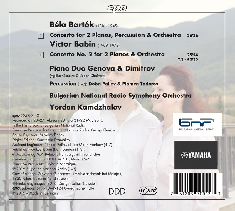 Bartok & Babin: Piano Concertos / Kamdzhalov, Piano Duo Genova & Dimitrov, Bulgarian National Radio Symphony