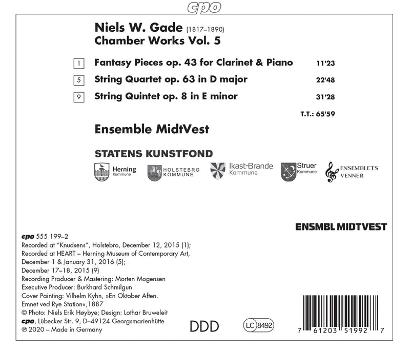 Gade: Chamber Works, Vol. 5 / Ensemble MidtVest