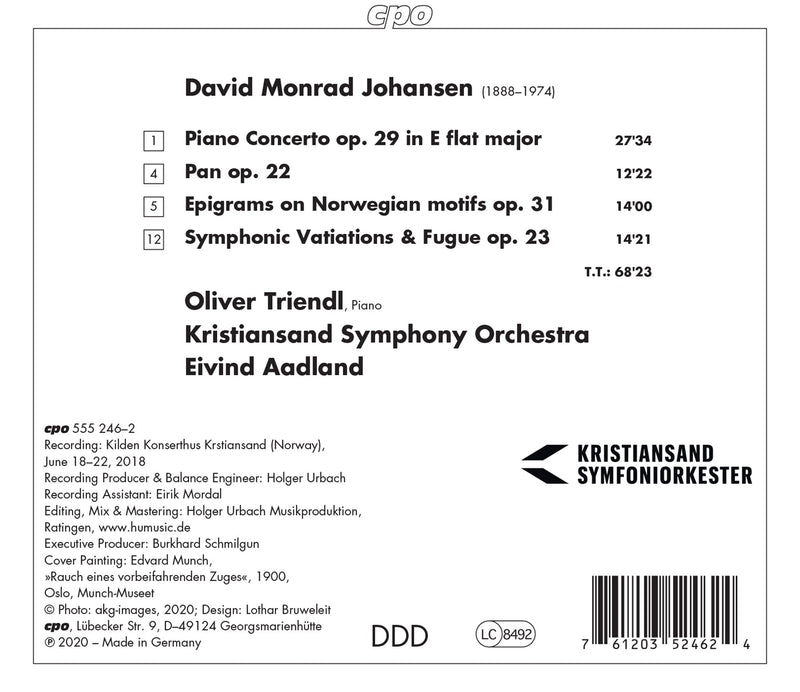 Johansen: Piano Concerto Op. 29; Pan; Symphonic Vatiations / Triendl, Kristiansand Symphony Orchestra