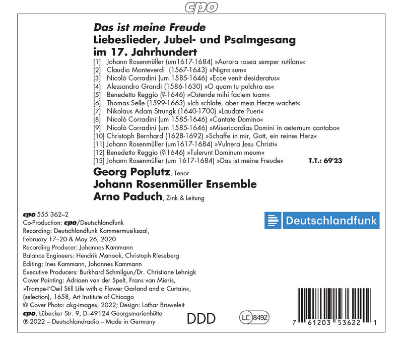 Das ist mein Freude - Love Songs & Psalms / Poplutz, Paduch, Rosenmüller Ensemble