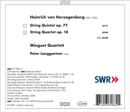 Herzogenberg: String Quintet Op 77, String Quartet Op 18 / Minguet Quartett