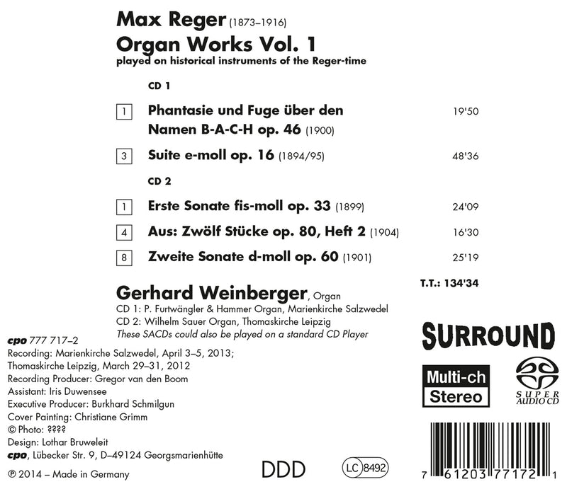 Reger: Organ Works, Vol. 1 / Gerhard Weinberger