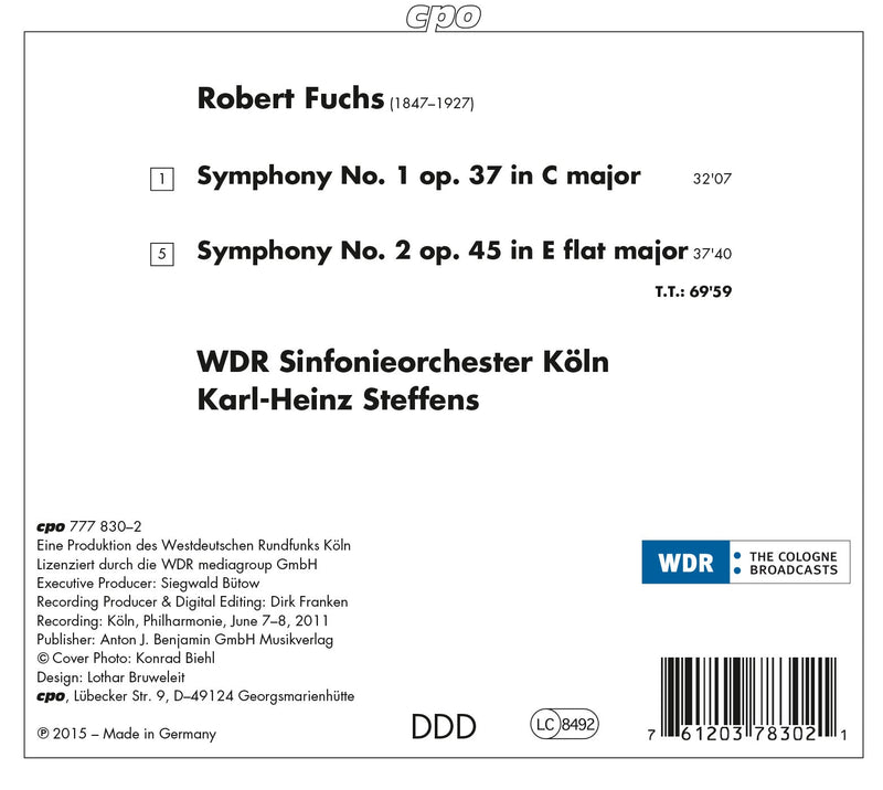 Fuchs: Symphonies Nos. 1 & 2 / Steffens, WDR Symphony Orchestra