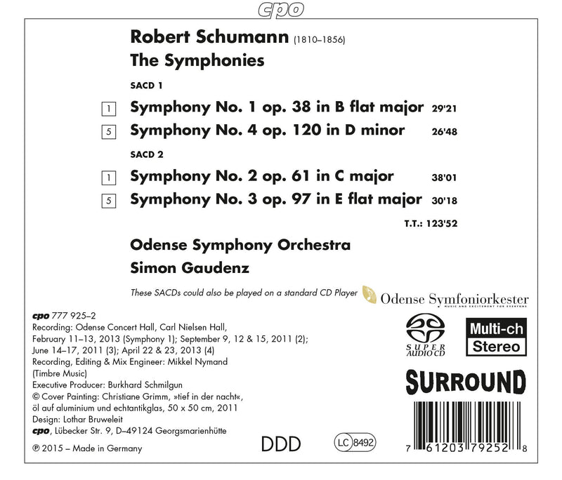 Schumann: Symphonies / Gaudenz, Odense Symphony Orchestra