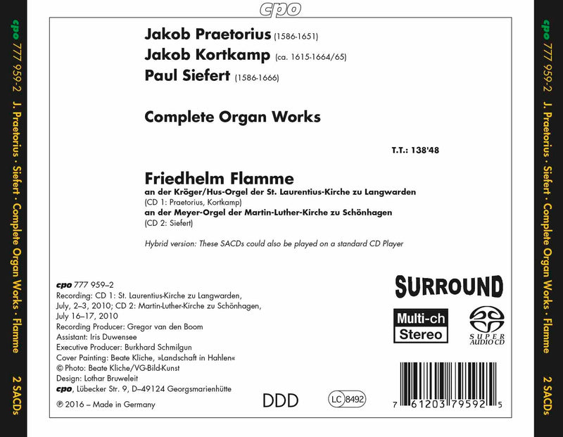 Praetorius & Siefert: Complete Organ Works / Friedhelm Flamme