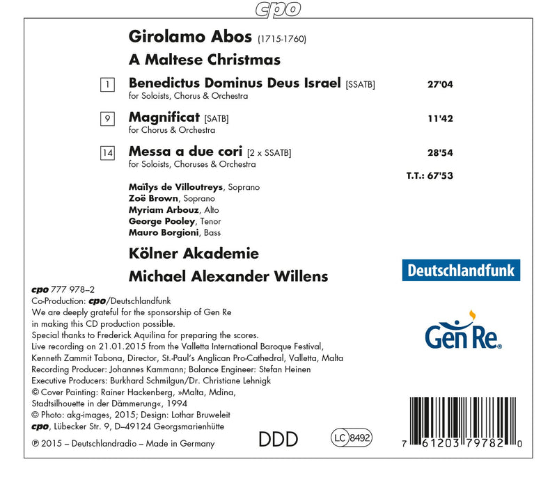 Abos: A Maltese Christmas / Willens, Koelner Akademie