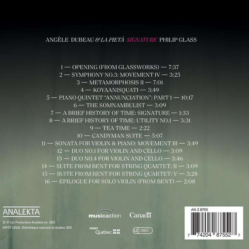 Signature - Philip Glass / Dubeau, La Pietà