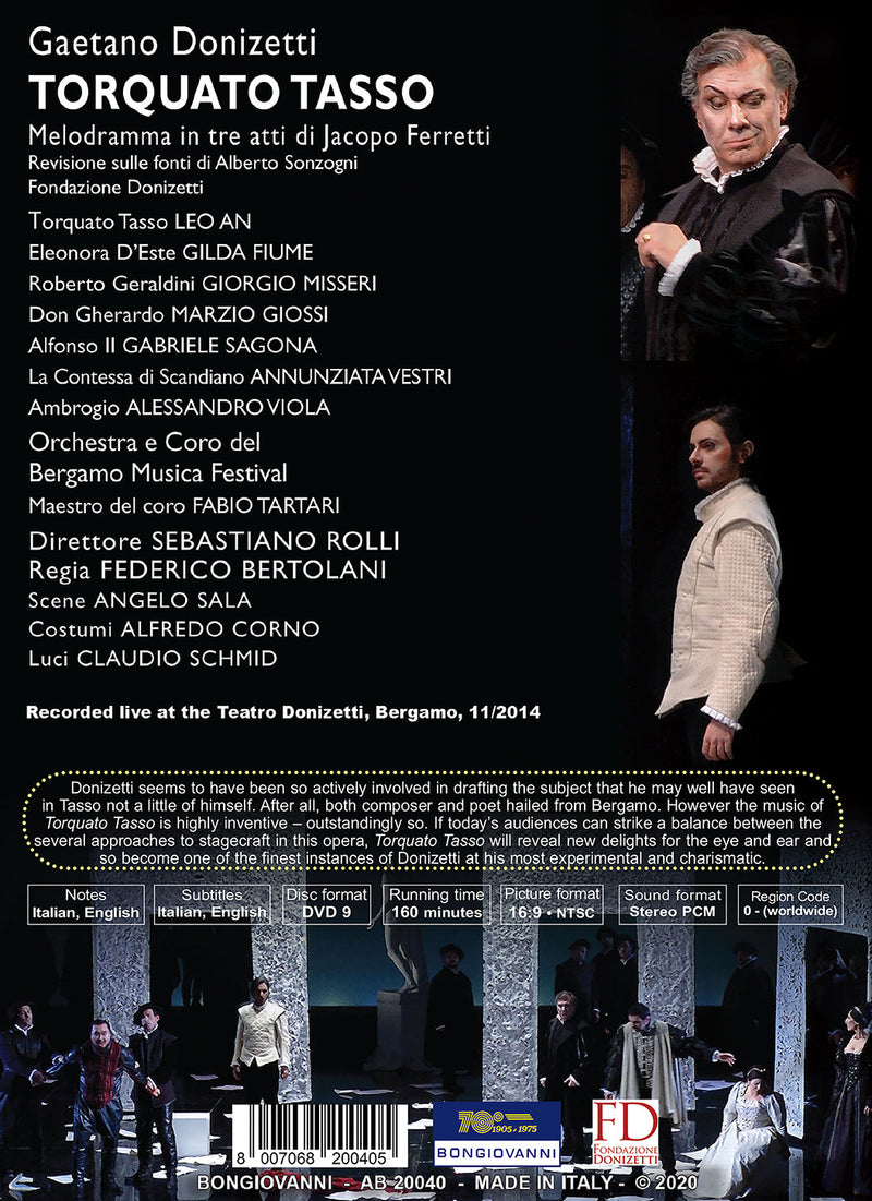 Donizetti: Torquato Tasso / Sebastiano Rolli, Orchestra e Coro del Bergamo Musica Festival