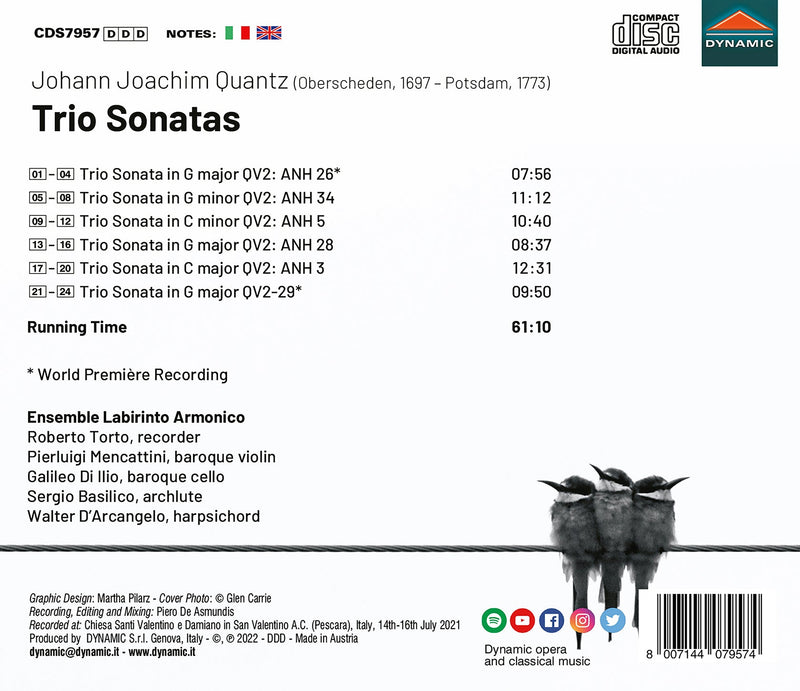 Quantz: Trio Sonatas / Ensemble Labirinto Armonico