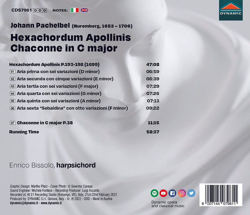 Pachelbel: Hexachordum Apollinis & Chaconne for Harpsichord / Bissolo