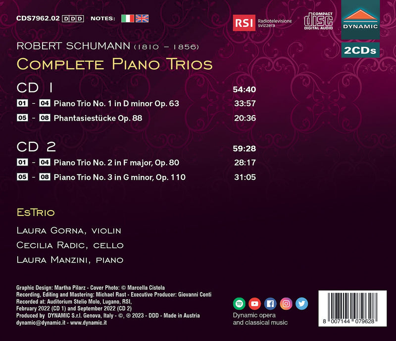 Schumann: Complete Piano Trios / EsTrio