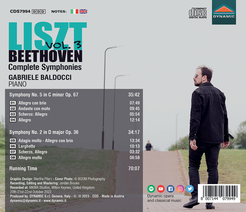 Liszt-Beethoven: Complete Symphonies, Vol. 3 / Gabriele Baldocci